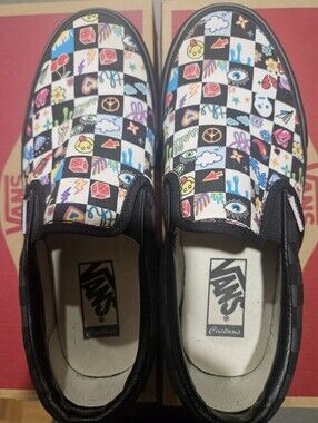 Vans Women's Slip-On Custom Checkerboard Emoji Sneakers - Multicolor. NWT